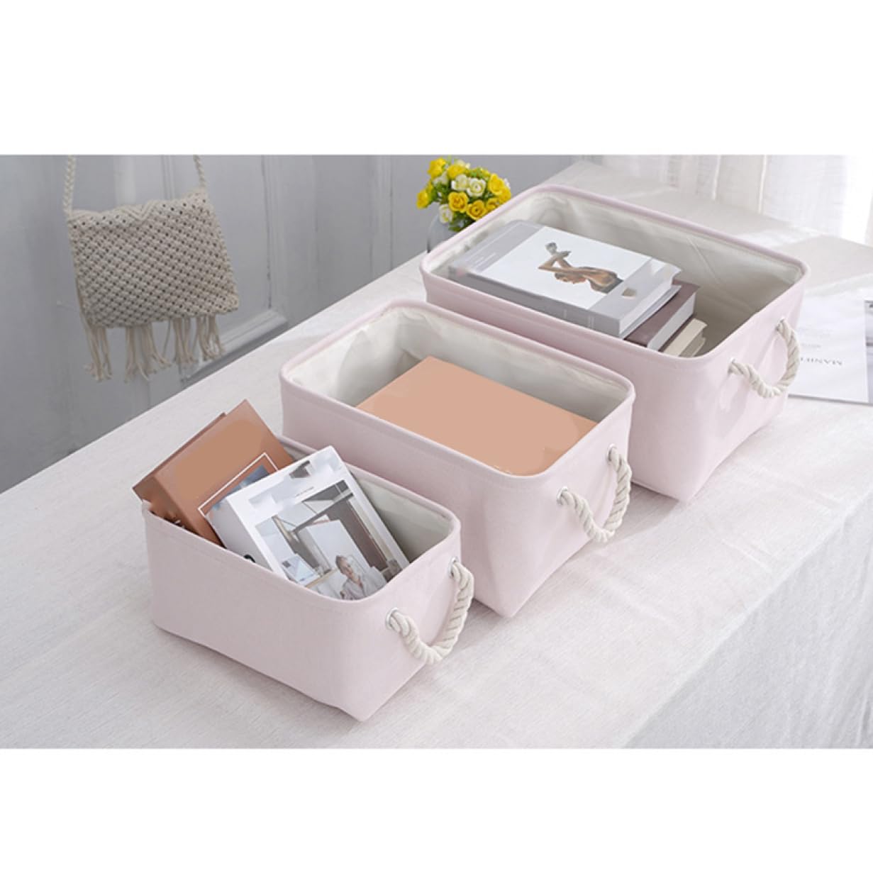 Amazon｜NJNEW 北欧風 収納バスケット 40*30*20 ストレージ